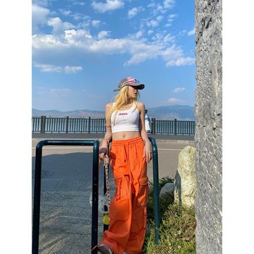 ORG Collection美式工裝褲女秋季寬松hiphop街舞闊腿褲爵士舞褲子