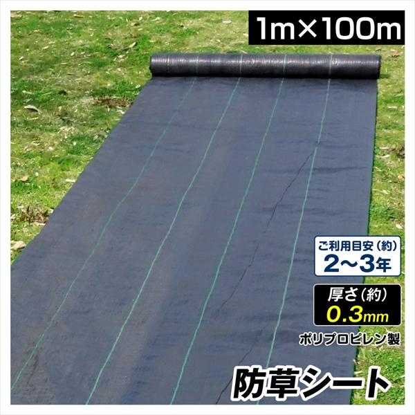 防草シート 1m×100m 農用シート 除草 雑草 芝生 草 DIY 耐用年数 2-3年 厚さ0.3mm 防草シート・黒 砂利 芝 人工芝 国華園