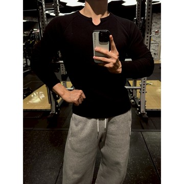 VOYEZ｜🇰🇷顯壯訓練華夫格長袖上衣｜正韓肌肉・高磅顯壯・健身長袖