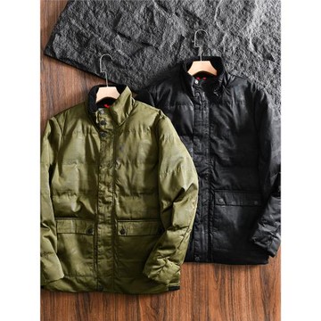 定織暗紋迷彩+防風防水！外貿男士冬季戶外加厚保暖立領棉衣外套