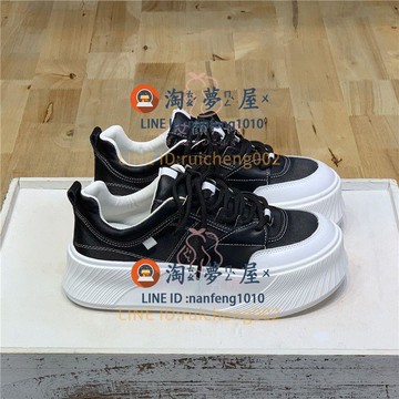 大頭面包鞋休閒厚底老爹鞋女百搭丑萌小白鞋【淘夢屋】