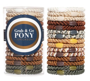 美國 L. Erickson 彈力髮圈-Brown Stone 粗款髮圈 桶裝15入 不咬髮 名牌髮圈【南風百貨】