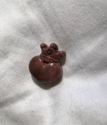 玉化薔薇輝石雕刻花牌 王冠心 吊牌 吊咀 頸鏈