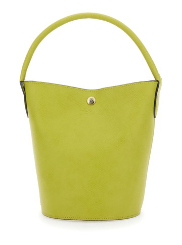 Longchamp epure Yellow Bucket Bag With Logo Plaque On The Front And Snap Closure In Leather Woman