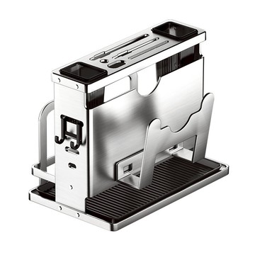 【SV61366】可壁掛/檯面 多功能 不銹鋼廚房刀具勺筷砧板置物架 一體收納架 鍋蓋架 筷籠