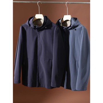 外貿原單可拆卸連帽防水抗皺春秋季男士商務休閑彈力夾克外套風衣