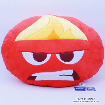 【UNIPRO】腦筋急轉彎 Inside out 怒怒 Anger 橢圓形抱枕 靠墊 午安枕 皮克斯 迪士尼正版授權