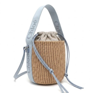 Chloe Woody Basket 草編水桶包(小號/霧藍)