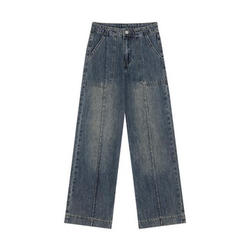 MATTUCLB丨2個版本！復古牛仔褲女春秋款寬松水洗懷舊闊腿長褲子