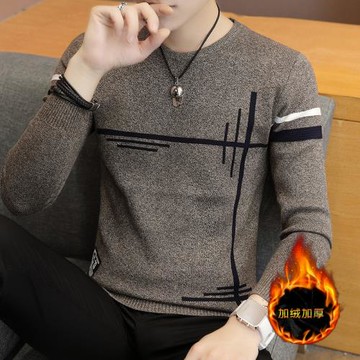青年新款小個子XS男生簡單大方小碼S加絨時尚圓領針織155毛衣短款