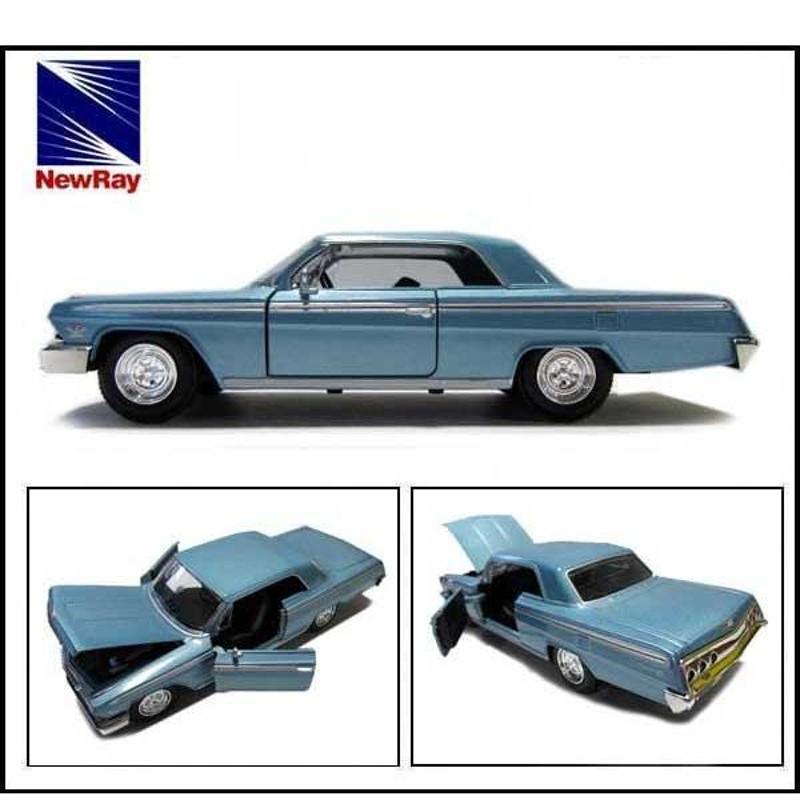 1/25 箱入り ミニカー 1962 CHEVROLET IMPALA SS メタリックブルー