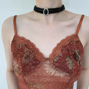 【台灣公司 可打統編】免運 黑色鋯石串珠項鏈女黑暗風頸鏈choker輕奢百搭小眾設計高級感配飾 可開發票 全館五折 工廠現貨直銷 新品特價 z9211