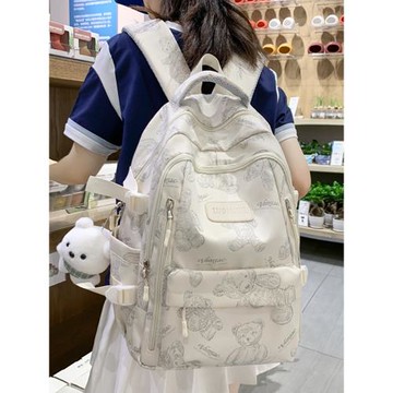 書包初中女生高中學生可愛小熊大容量雙肩包女大學生旅游旅行背包