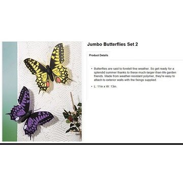 GS MALL 台灣製造 巨大裝飾蝴蝶 裝飾蝴蝶 蝴蝶裝飾 園藝蝴蝶 園藝 園藝裝飾