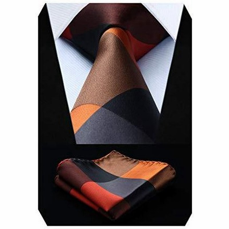 オレンジ ネクタイ チェック チーフ セット ストライプ メンズ おしゃれ ネクタイ ブランド チェック 柄 ビジネス 営業 結婚式 Enlision 通販 Lineポイント最大get Lineショッピング
