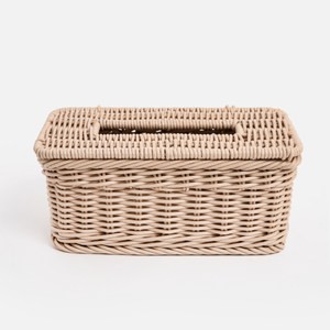 奧可利霧紋手工編織面紙籃 奶茶