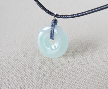 【金剛結】本命年【平安如意】冰飄綠翡翠韓國蠟線項鍊SE03避邪