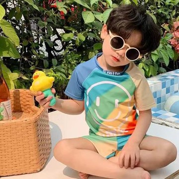 兒童泳衣男孩分體幼兒男童泳衣中大童2025新款帥氣速干泳裝套裝