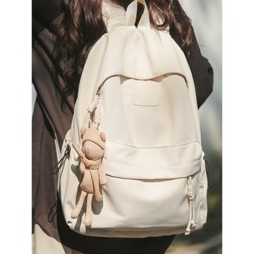 書包女大學生小眾設計感純色百搭大容量初中女生高中生雙肩包背包