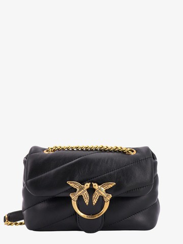 Matelassé leather shoulder bag with iconic love birds buckle - PINKO - gender_Woman