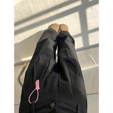 黑色闊腿牛仔褲女2025新款夏季胖mm大碼高腰寬松慵懶風復古直筒褲