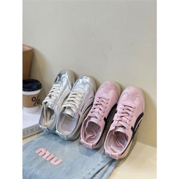 德訓鞋女銀色夏季新款潮流美式復古薄款透氣休閑運動鞋阿甘鞋