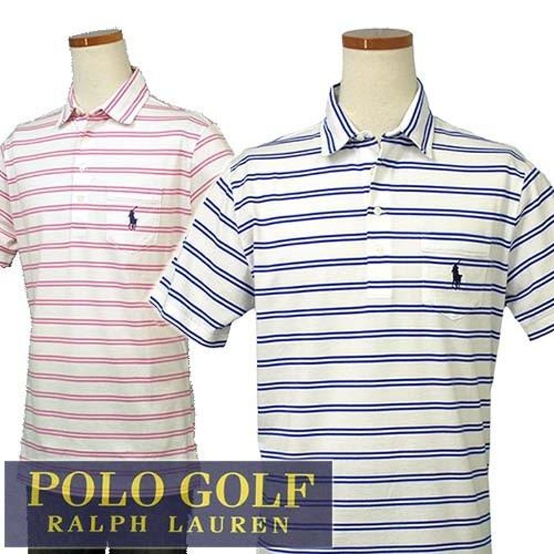 POLO Golf Ralph Lauren ミドルポニー ポケット付 半袖ボーダー