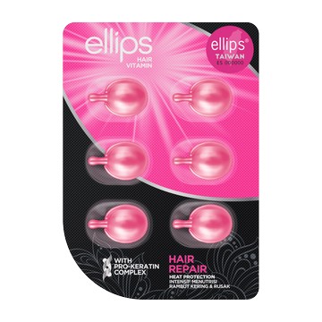 ellips 沙龍級角蛋白膠囊護髮油 6粒片裝(染燙修護粉玫瑰)