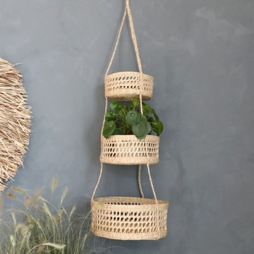 丹麥 Chic Antique 海草編織三層吊籃