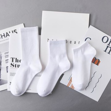 白襪子男士中筒夏款短襪低筒純色春季長筒高腰潮流ins船襪百搭薄