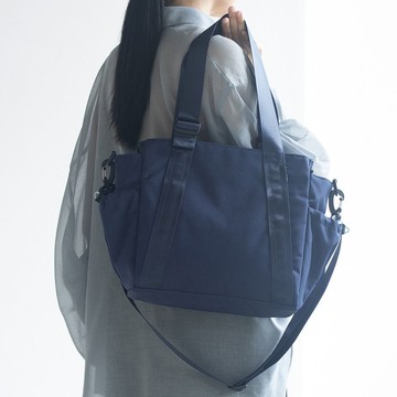 中號【藏藍】10口袋3WAY多用托特包 防潑水尼龍 側背斜背 A4