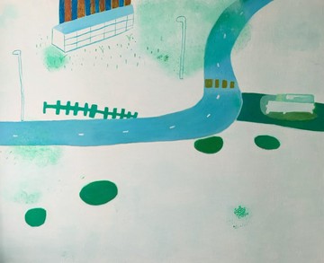 油畫作品- -濱海公路