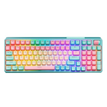 RGB無線三模機械式鍵盤  MK770  紅軸  馬卡龍色  1個