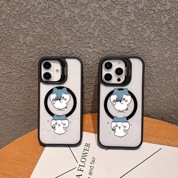 可愛剪頭髮小八適用蘋果17/16promax手機殼iPhone15plus磁吸殼14亞克力13鏡頭支架12防摔11硬殼