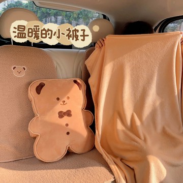 車用靠墊 汽車靠枕 車上睡枕 車載抱枕毯子二合一汽車被子兩用車用車上睡覺午睡 枕頭車內靠枕『ZW8528』