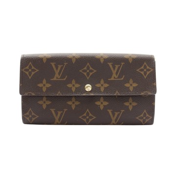 LOUIS VUITTON LV 路易威登 Sarah 扣式長夾 棕色 原花帆布 M61734 【二手名牌BRAND OFF】
