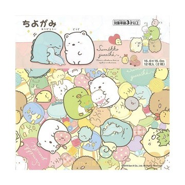 asdfkitty*日本san-x角落生物玩偶彩色摺紙12張-日本製