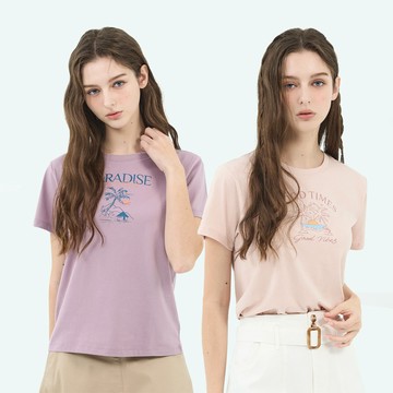 GIORDANO 女裝夏日印花短袖上衣 (多色任選)