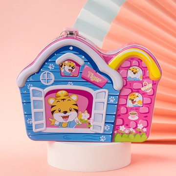 小房子兒童儲蓄罐男孩女孩可愛卡通防摔存錢罐帶鎖儲物盒秘密盒子