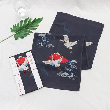 今治著色拔染毛巾-鶴在紅富士
