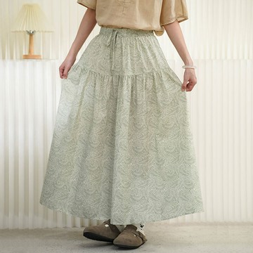 印花係帶長裙101286C