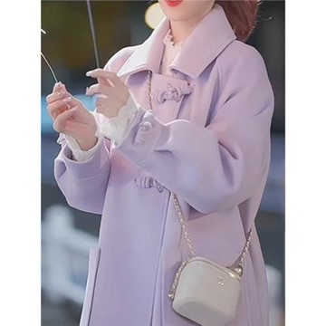 牛角扣風衣羽絨服女款2025年新款冬季時尚韓版中長款加厚大衣外套