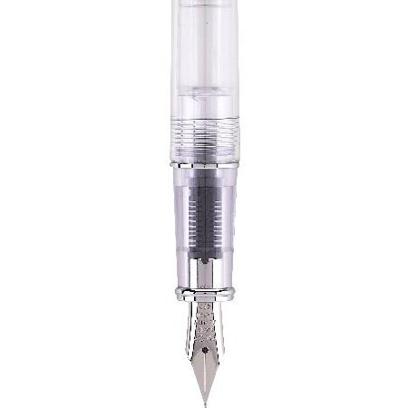 PILOT Prera Fountain Pen, Clear Barrel with Black Silver Accents, Medium Nib (60820)