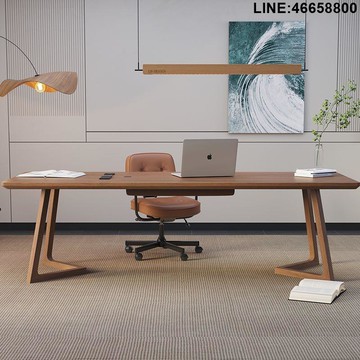 免運 開立發票 老板桌 老闆桌 總裁桌 經理桌 主管桌 大班台 實木老板桌 董事長辦公桌 實木辦公桌老板桌簡約現代辦公室工作臺總裁電腦桌胡桃色家用書桌 支持訂製