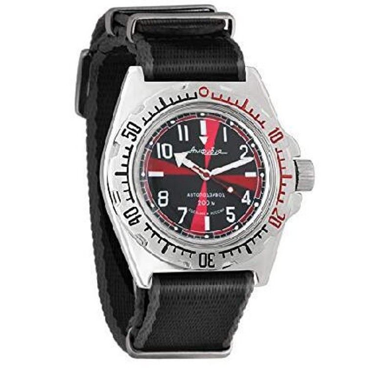 Vostok Amphibian Radioroom Collection Automatic Mens Wristwatch  Self-Winding Military Diver Amphibia Case Wrist Watch (110651: red Planet)  並行輸入品 メンズ腕時計