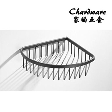 【家的五金】H5035 實心加厚304不鏽鋼單層角落架（亮光.霧黑.槍灰）(三角架.衛浴配件.浴室.置物架.不銹鋼.牆角架.轉角架.收納)