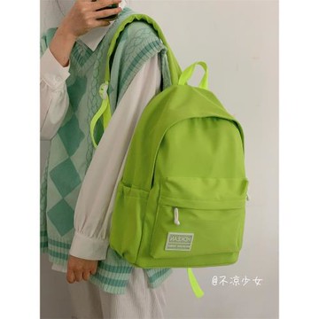 純色無印百搭書包女韓國ins小清新初中生雙肩包日系高中學生背包