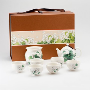 新太源-油桐花開八件茶具組