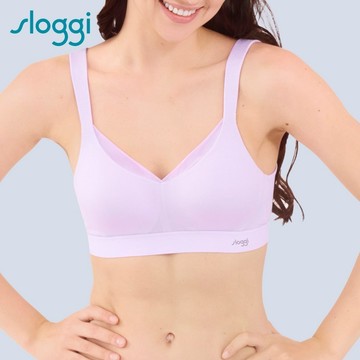 sloggi-BASIC SPORTY COOL清爽律動薄紗後扣內衣(小圓V款) 霧紫