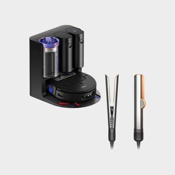 【1+1超值組】Dyson Spot+Scrub Ai 掃拖機器人+Dyson airstrait™ 二合一吹風直髮器 銀銅色